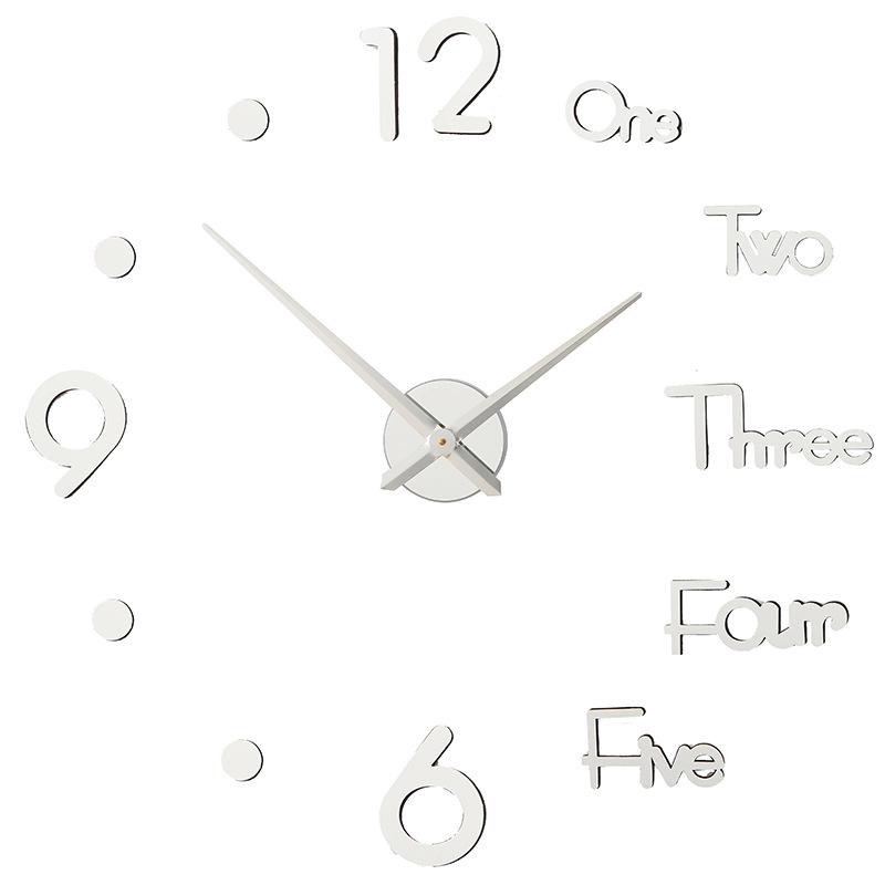 3D Digital Wall Clock Frameless Wall Clocks Wall Stickers For Home Living Room Decor Quartz Needle Self Adhesive Hanging Watch