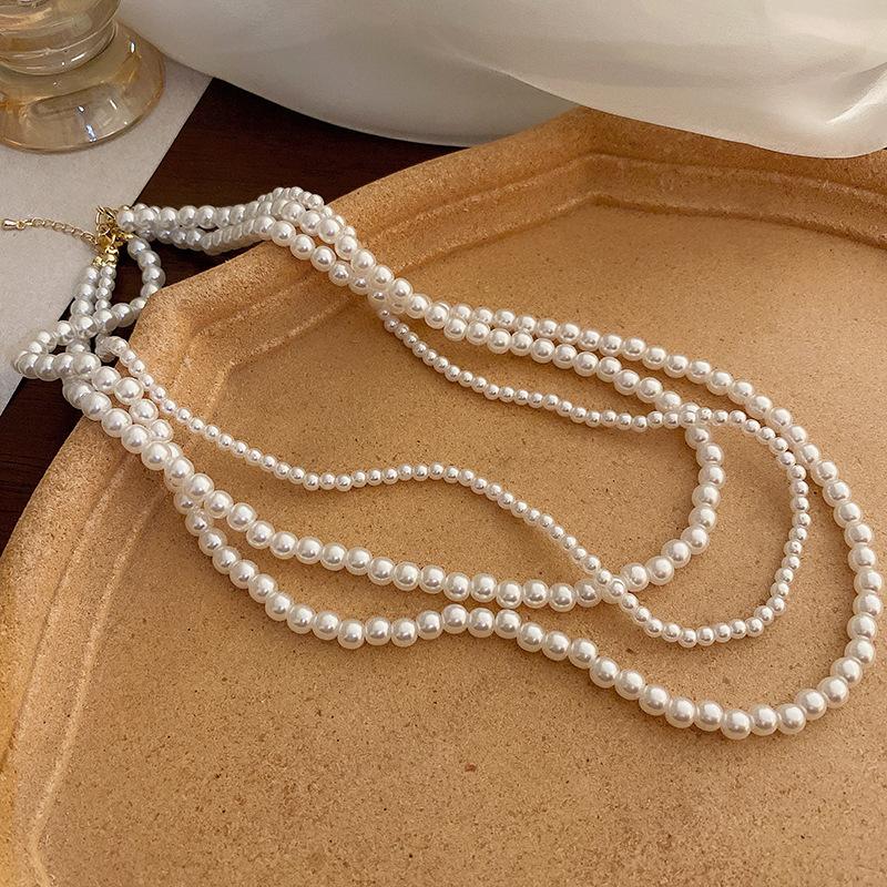 French Retro Temperament Baroque Pearl Necklace Women's Elegant Versatile Collarbone Chain Light Luxury Necklace