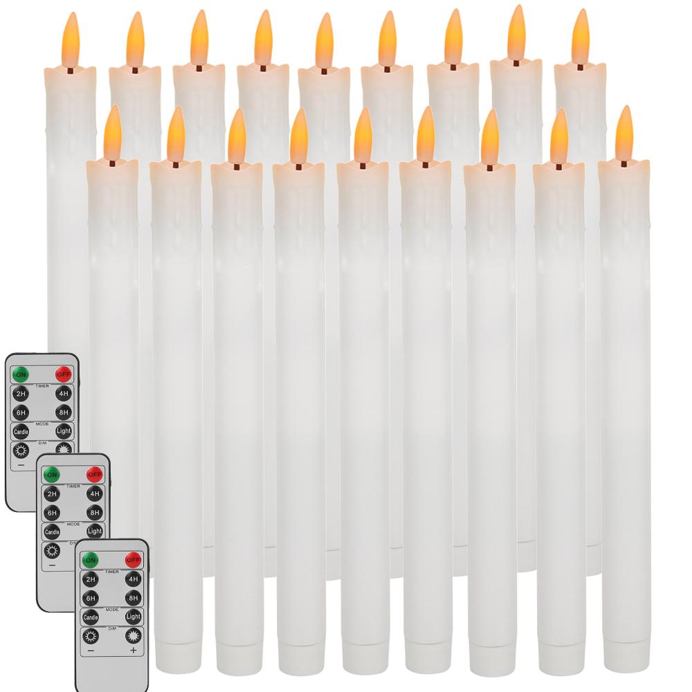 Flameless Taper Candles with Remote Control 10.6inch Battery Operated LED Candlesticks Flickering Candles for Christmas Wedding