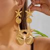 Vacation Style Starfish Shell Tassel Drop Earrings for Women Bohemian Metal Seashell Conch Dangle Earring Beach Party Zircon