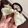 New Lace Hair Bow, High-end Imitation Pearl Headband, Noble Butterfly Knot Hair String, Hair Accessory