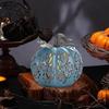 Halloween Pumpkin Light Hand-Carved Vine Hollow Decorative Lamp Resin Lighted Pumpkin with Flickering LED Candlelight Effect for Halloween