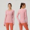 Women's Quick Dry Long Sleeve Yoga & Running Top - Round Neck, Sweat-Wicking, Fitness T-Shirt