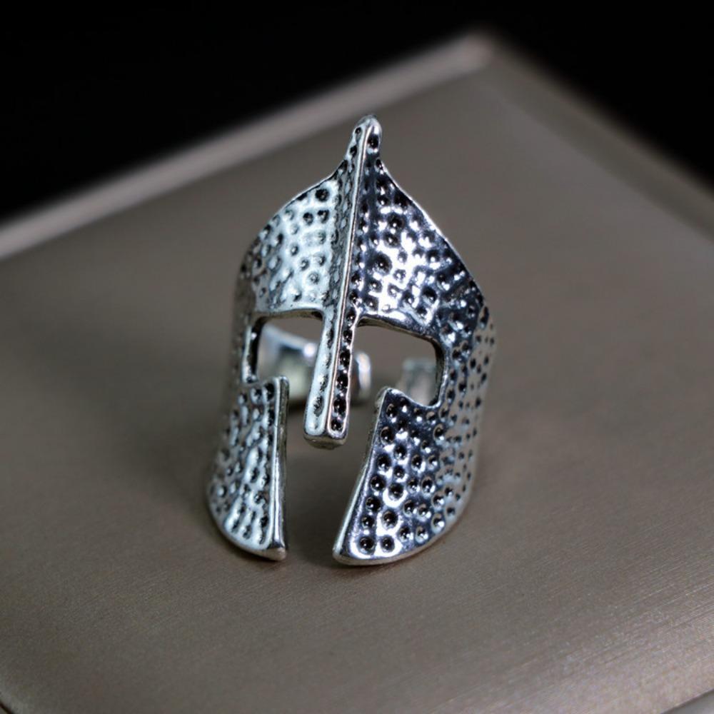 European and American Men's Trendy Metal Ring, Retro Style Cool and Handsome Design Totem Geometric Men's Ring