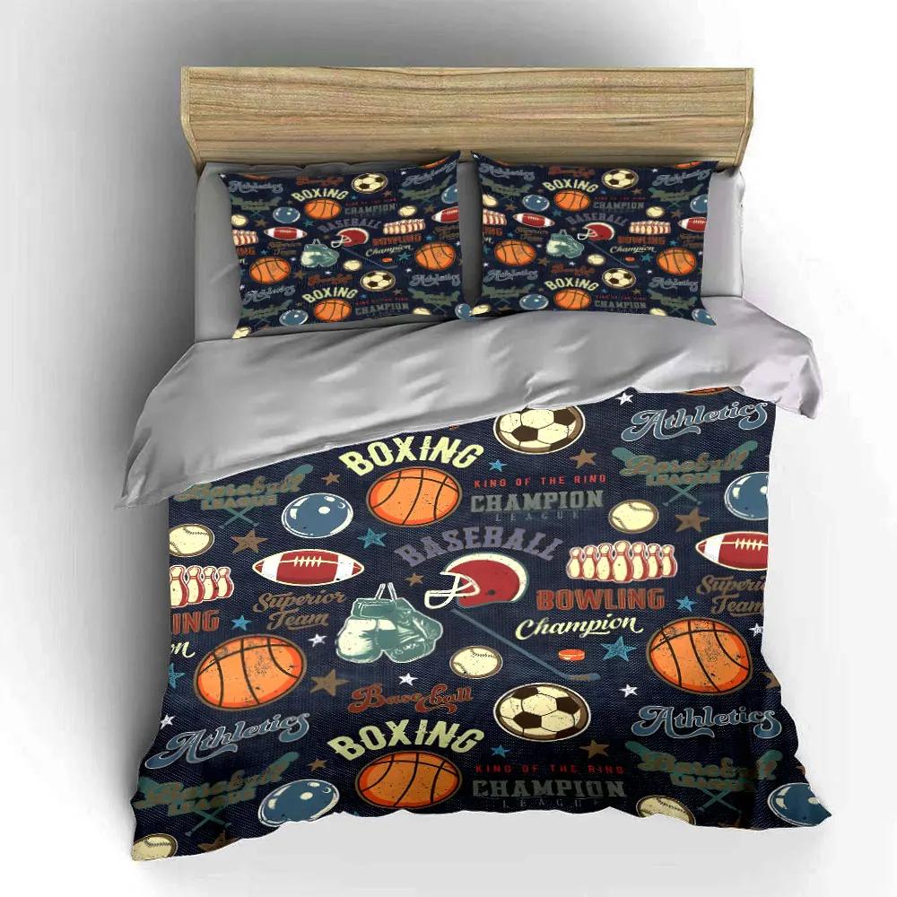 Sports Theme Decorative Fabric Set Soft Comfortable Duvet Cover Bedding Set Included 1*Duvet Cover & 2*Pillowcases Gift