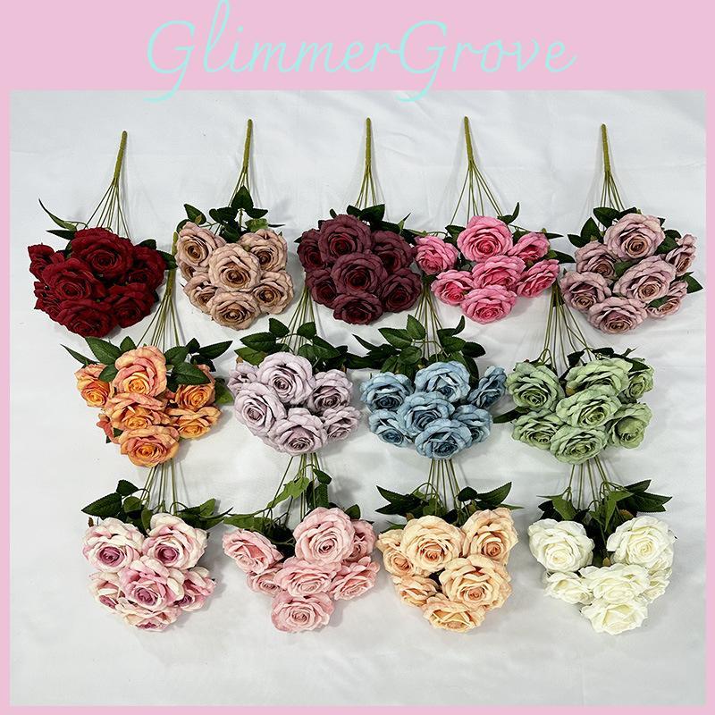 Rose Flower Artificial Wedding Hotel Restaurant Desktop Decoration Room Ornament