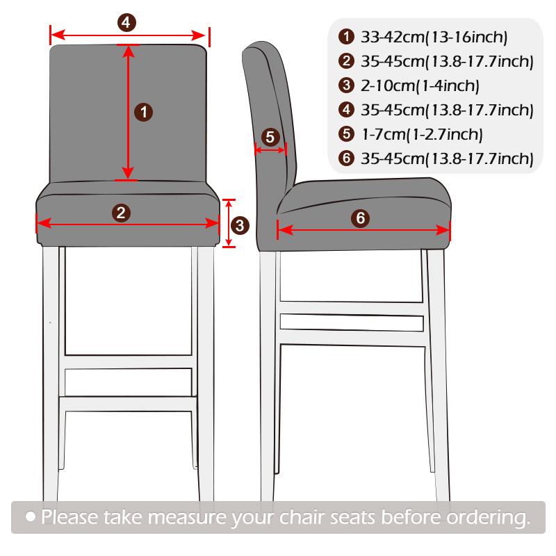 Jacquard Bar Stool Seat Covers Short Back Living Room Chair Cover Spandex Furniture For Home Banquet Kitchen Wedding Decoration