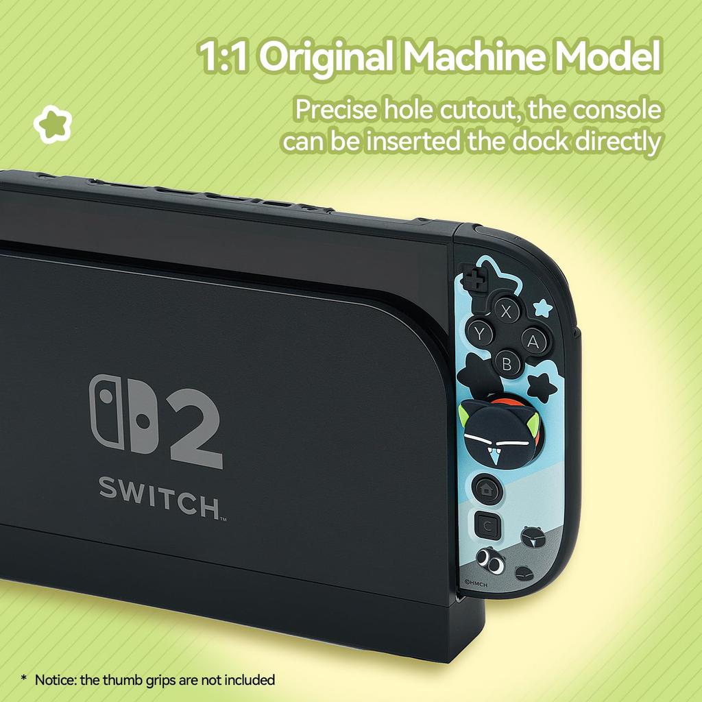 GeekShare Switch 2 Compatible with Switch Switch and Protective Split Full Easy To Cute Design by Luo Xiaohei Cover, 2, 2025, Joy-Cons, PC-Made Cover,