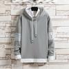 2Pcs/Set Men Letter Color Block Casual Sportwear Hooded Drawstring Long Sleeve Pullover Sweatshirt Elastic Waist Pockets Jogger Pants Set