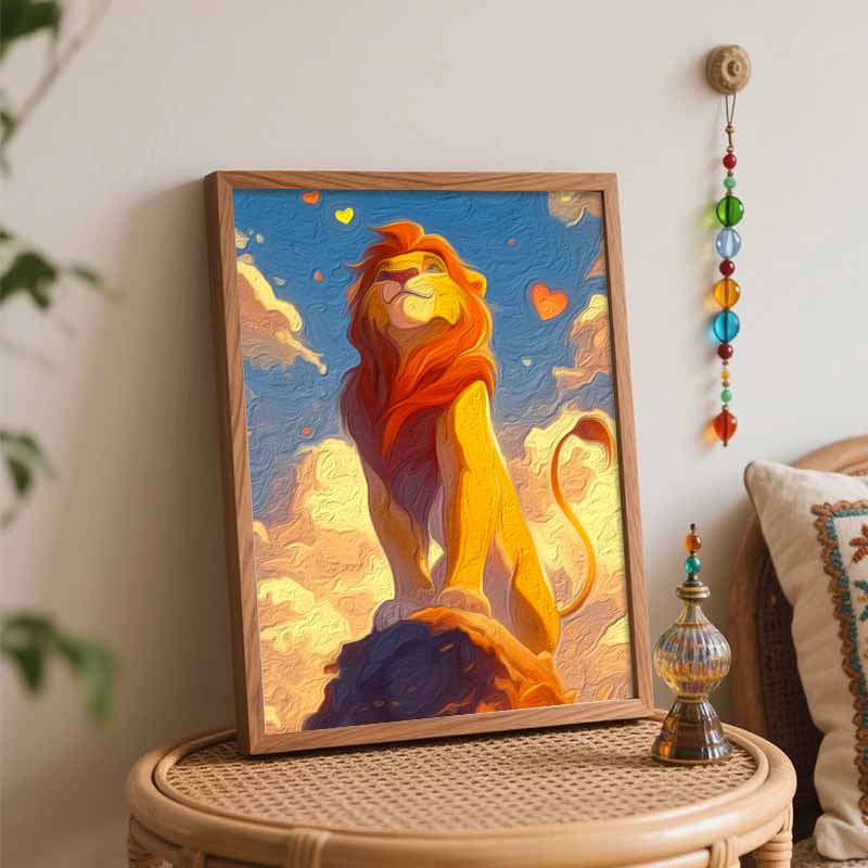 Disney Lion Painting Kit Canvas Motivational Art DIY Home Decor Gift for Him