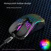 Adjustable DPI RGB Lighting Mouse Ergonomic Design Honeycomb Shell Gaming Mouse Colorful LED Backlit 2.4G Wireless Mouse