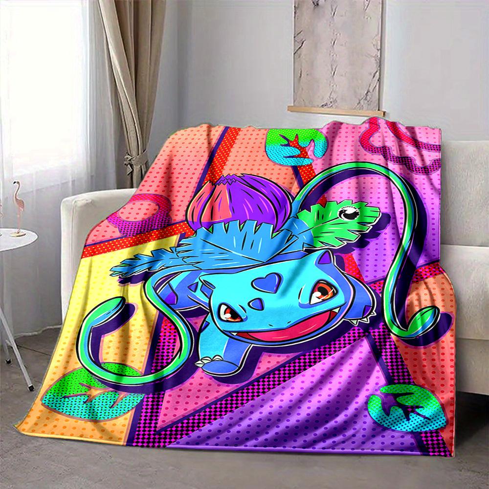 1pc Bulbasaur, Pokémon Blanket Soft All Season Throw with Vibrant Design, Perfect for Home, Travel, and Gifts, Ideal for Naps and Camping