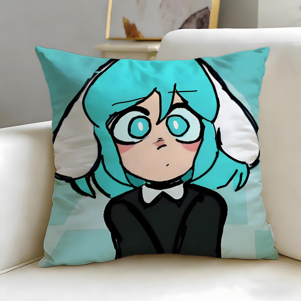 Beliebte Cartoon-Kissenhülle PSYCHO CUTIES – Weich & Leicht zu waschen – Vielseitig für Sofa, Bett, Reise und Büro