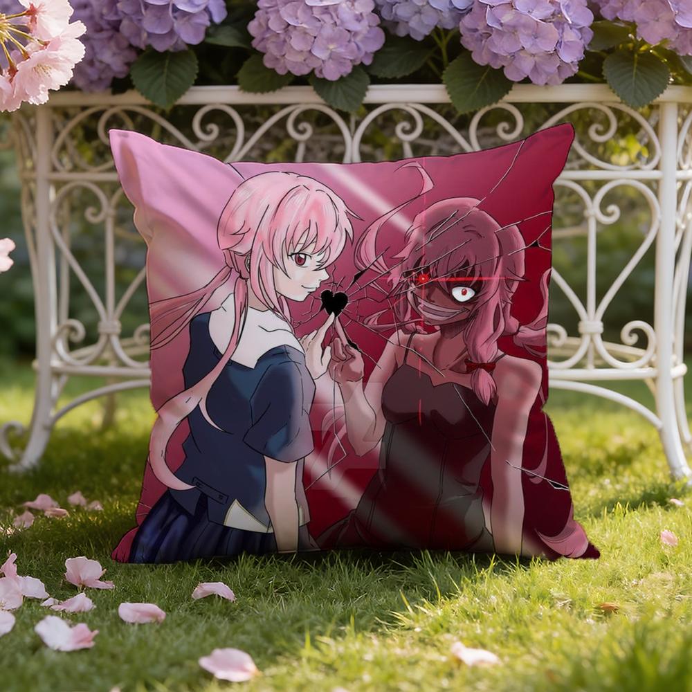 M-Mirai N-Nikki Cushion Cover Home & Car Dual-Scene Pillow Cover: Reversible for Premium Comfort