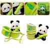 Niedlicher Panda Plüschtier Rucksack mit Bambusrohr Ideal für Mädchen, Weich und kuschelig, 30cm Höhe