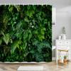 Tropical Green Leaves Waterproof Shower Curtain for Bathroom Decor, Nature-Inspired Design, Vibrant Colors, Unique Style