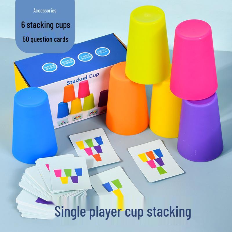 Children's Educational Stacking Cups & Cards Set for Early Learning and Speed Training