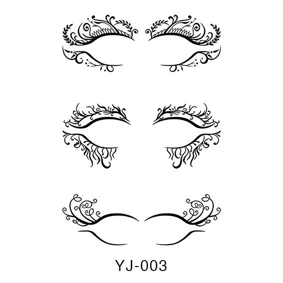 Geometric Pattern Eyeshadow & False Eyelash Tattoo Stickers for Party Makeup