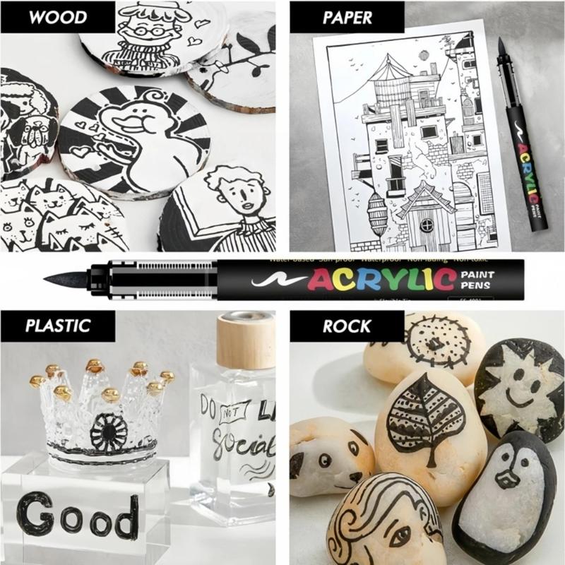 Art Pens With Soft Brush Tips Watercolor Markers Highlighter Pens For Coloring Projects And Creative Handmade Crafts