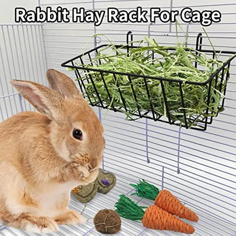 

Rabbit Food Basket Grass Rack Rabbit Grass Frame Hay Feeder Rabbit Spring Grass Frame Grass Hay Bowl Rack Pet Food Container 23x10x7.5cm чёрный