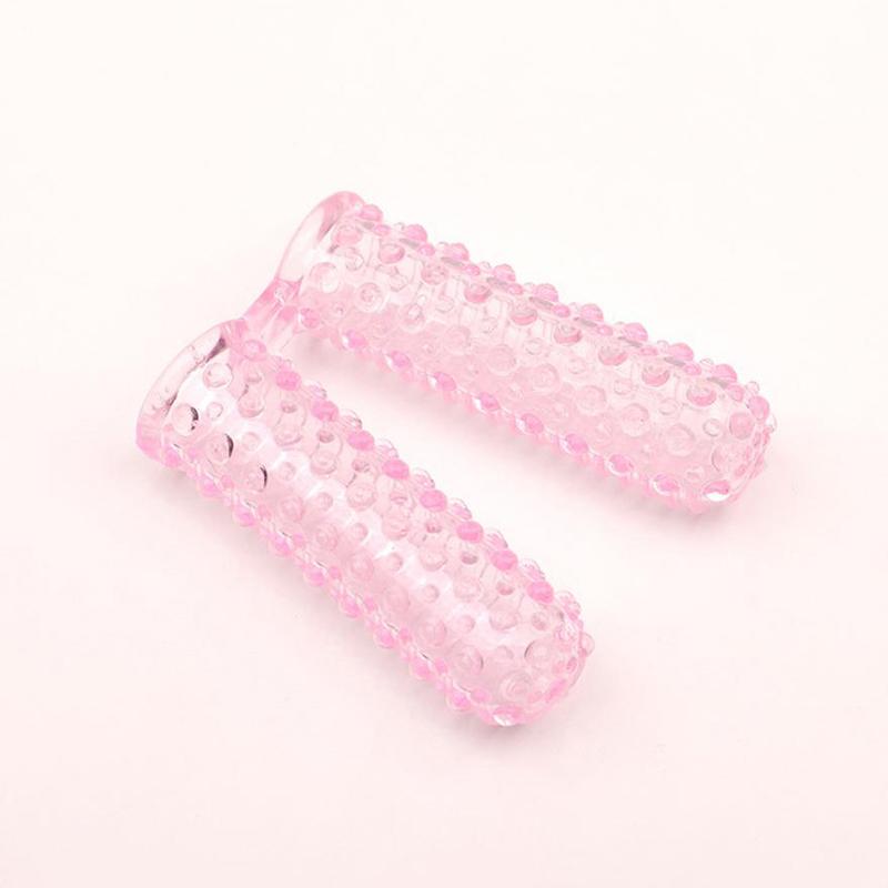 1Pcs  Wolf Tooth Double-Finger Together Finger Cover For Adult Couples Sexual Women Clitoral Vaginal Massage Sex Toys