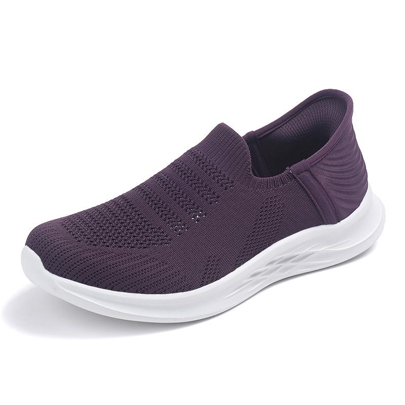 New spring one-pedal sneakers mother shoes widened middle-aged and elderly non-slip soft-soled walking shoes
