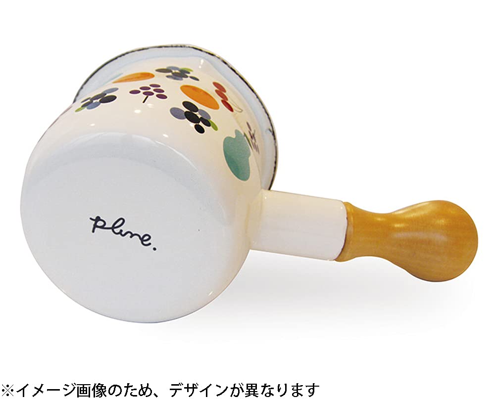 Tamahashi Mini Enamel Milk Pan, 550ml, for Gas Stoves Only, Made in Japan, Prune White, Mimikokomomo (TYJ-728)