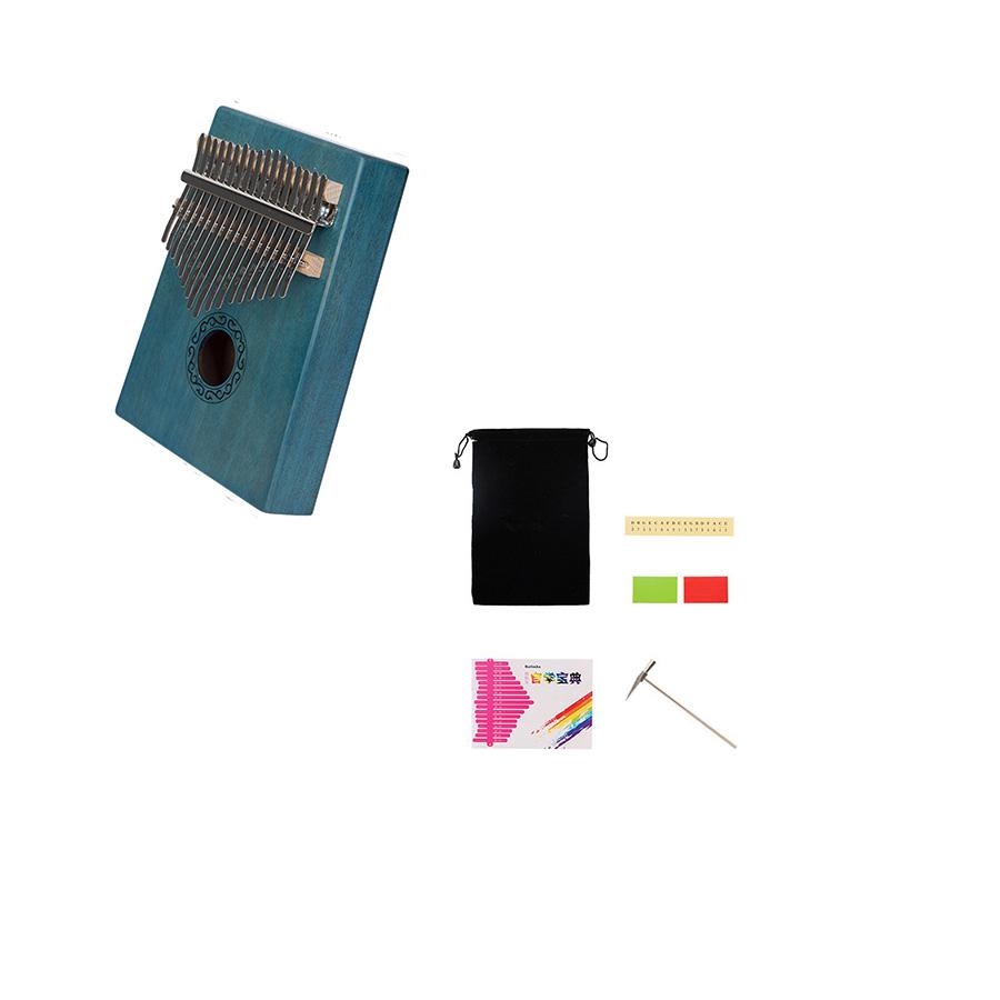 1 Stück Finger 17 Tasten Kalimba Daumenklavier Instrument Mahagoniholz mit Stimmhammer