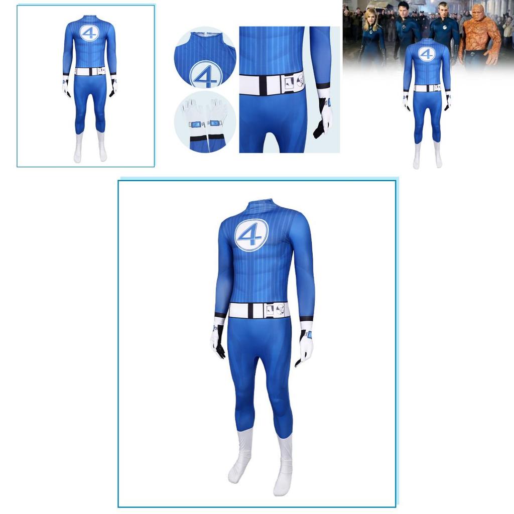 Mono de Cosplay de los Cuatro Fantásticos de Marvel con Tejido de Poliéster Para Actuaciones en Escenario