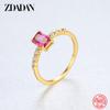 925 Sterling Silver Fashion Zircon Ring for Women Simple Luxury Wedding Jewelry Party Gift