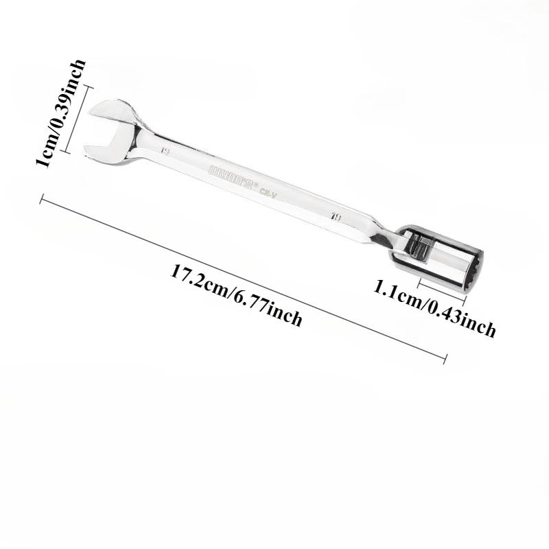 10mm-19mm Single-Head Movable Socket Dual-Purpose  Rrotatable  Open-End Wrench Auto Repair Tool Open End Combination Wrench