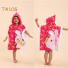 Hooded Kids Towel Cute Cartoon Bathrobe Exquisite Pattern Highly Absorbent Friendly To Skin Foldable Toddler Bathrobe