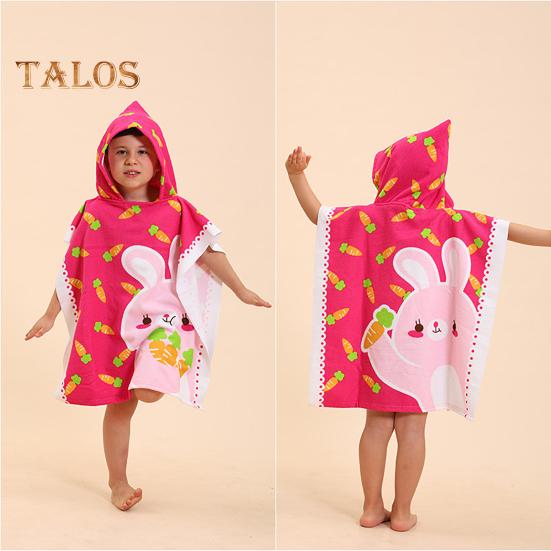 Hooded Kids Towel Cute Cartoon Bathrobe Exquisite Pattern Highly Absorbent Friendly To Skin Foldable Toddler Bathrobe