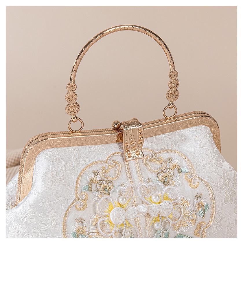 Elegante Hanfu-Tasche: Bestickter Cheongsam-Stil mit Froschknopf-Kissenschloss
