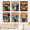 Slavný plátnový obraz Edvard Munch Výkřik Abstraktní Vtipné Plakáty a Tisky Nástěnné Umění Kočka Pes Obrázek do Ložnice Bytová Dekorace