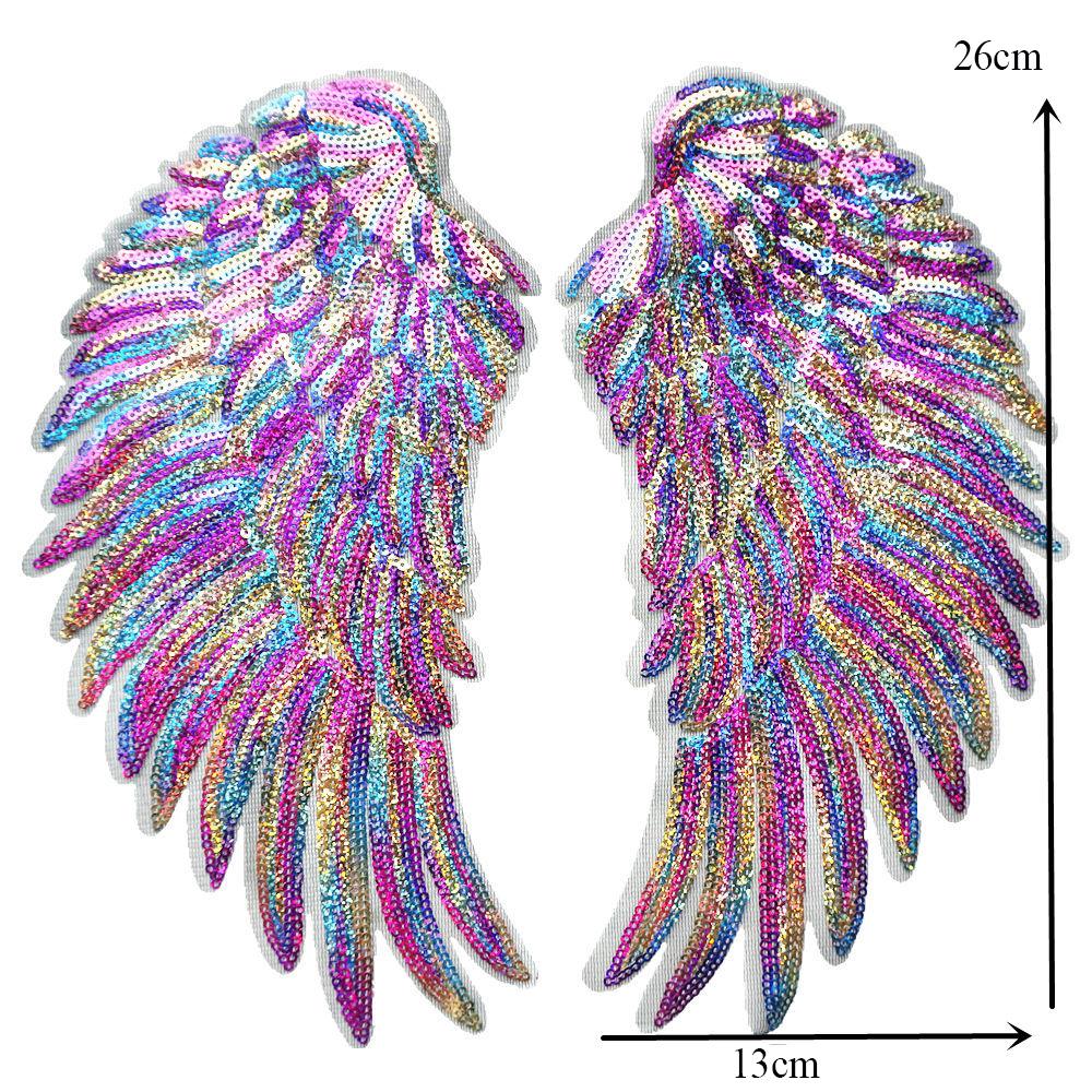 2pcs Iron On Embroidered Badges Appliques Sequins DIY Craft Patch