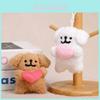 Cute Maltese Dog Plush Keyring Small Animal Pendant For Bag Decoration