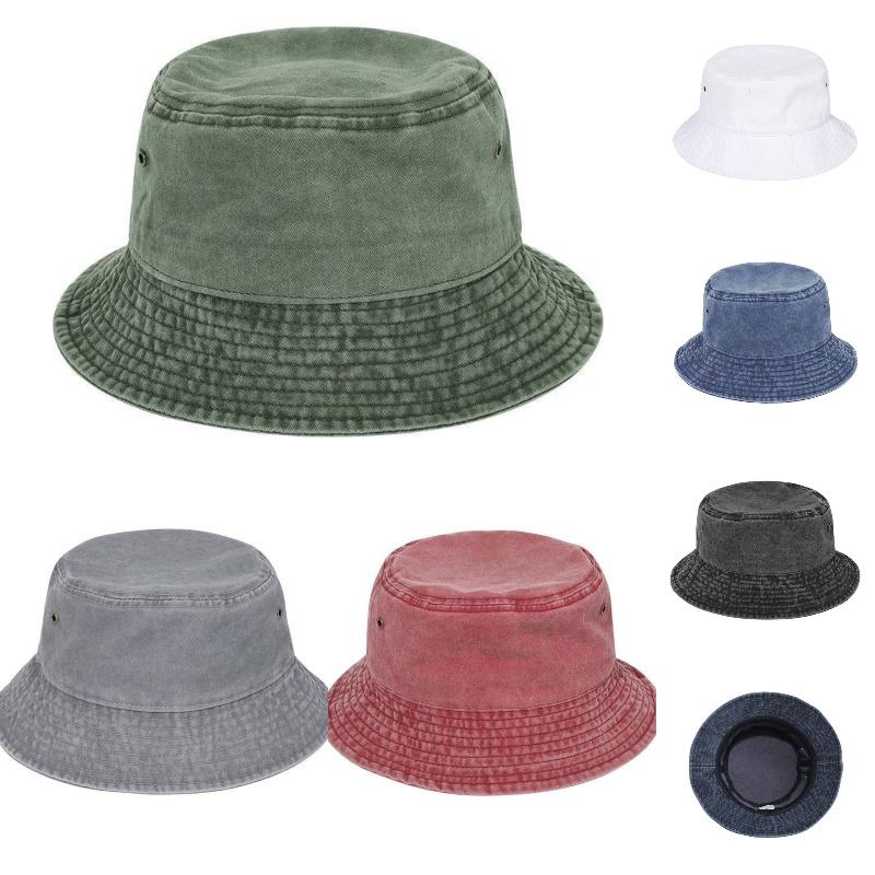 Vintage Cotton Bucket Hat For Men And Women With Large Brim