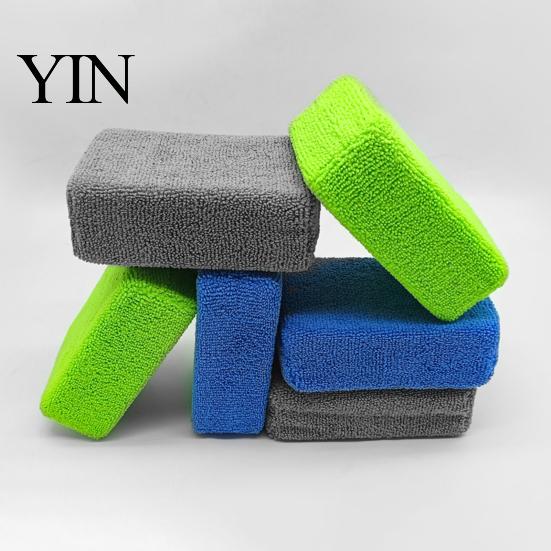 Non Scratch Glass Tile Cleaner Microfiber Car Wash Sponge, High Density Soft Cleaning Pad, Household Heavy Duty Dirt Removal Sponge Washable Reusable