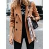 Autumn and Winter New Solid Color Long-sleeved Double-breasted Button Suit Jacket Female Cardigan