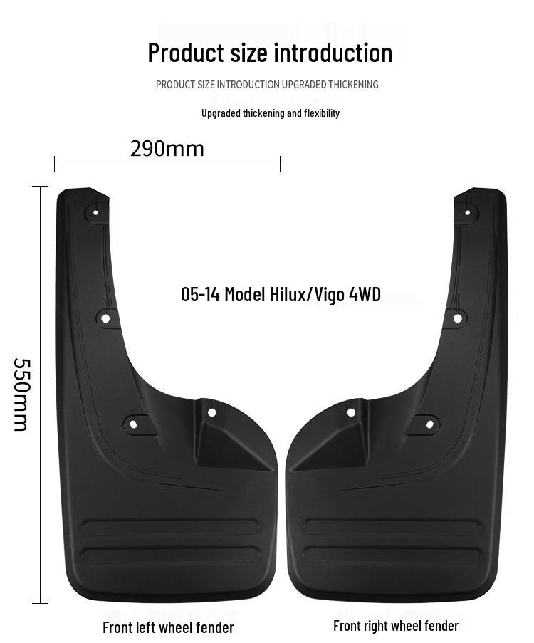 Leather Mud Flaps for Toyota Hilux Vigo 4WD (2005-2014)
