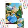 Diamond Painting Kit DIY Round Home Wall Decor Adult Handmade Gift Cinderella Peacock Castle Garden Scene (129)