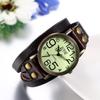 JewelryWe Antique Multi-Wrap Leather Band Watch Analog Display Quartz for Men, Women, Kids - Brown Color