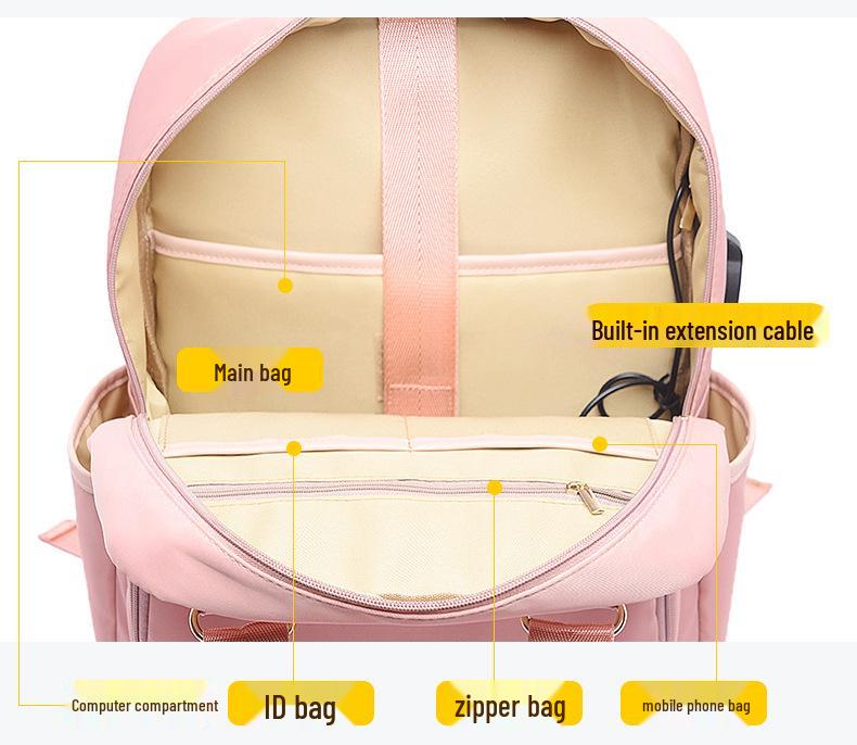 Fashionable Waterproof USB Laptop Backpack for 14-15.6 Inch, Unisex, Large Capacity