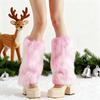Women Fuzzy Leg Warmers Faux Fur Fluffy Boot Covers Knee High Warm Furry Leg Warmers for Party Dating Christmas Costume