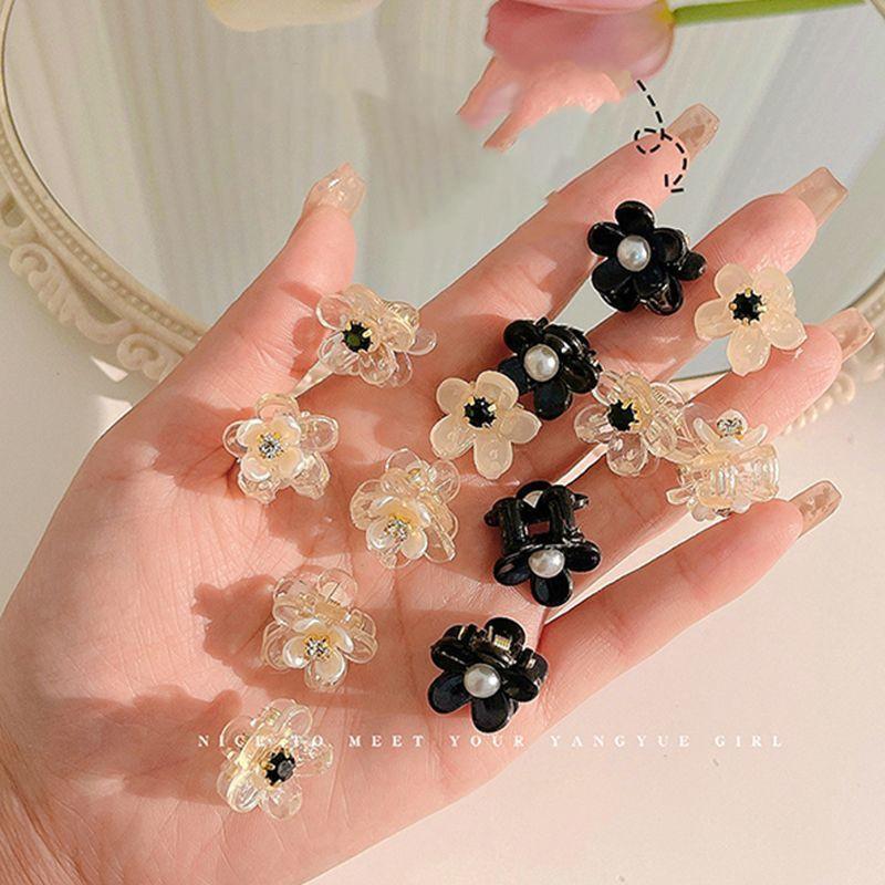 New 10pcs Mini Floral Hair Claw Kawaii Hair Clip Claw Clamp Braid Clips Headwear Girls Women Hair Accessories