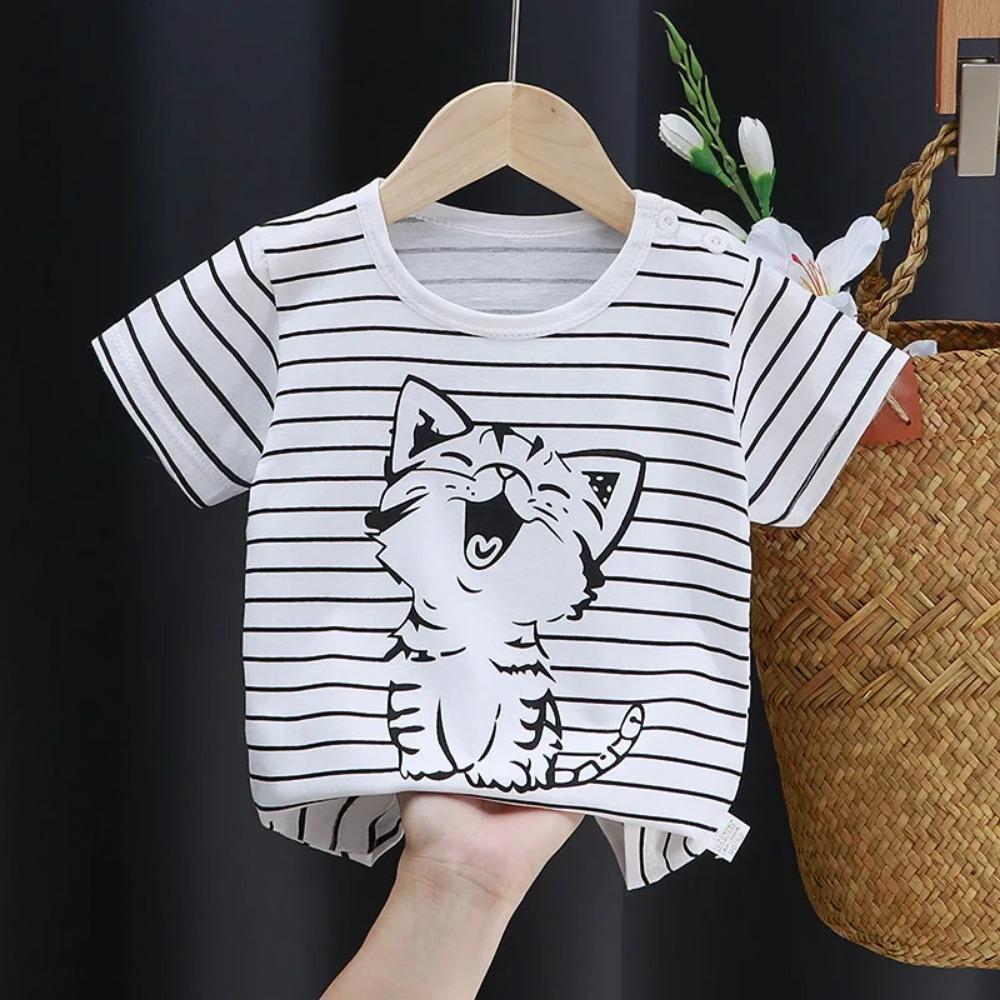 

Cotton Tee Tops Boys and Girls Clothes Baby Summer T-shirts Kids Toddler Children s Clothing Cartoon Print 110
