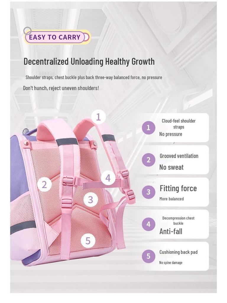 Lightweight Cute Backpack for Girls, Grades 1-6