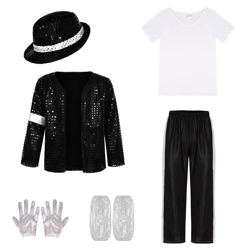 Volwassen Michael Jackson Cosplay Kostuum Pruik Halloween Feest Podium Optreden Kleding Hip Hop 80s 90s Dans Punk Outfit Pak S
