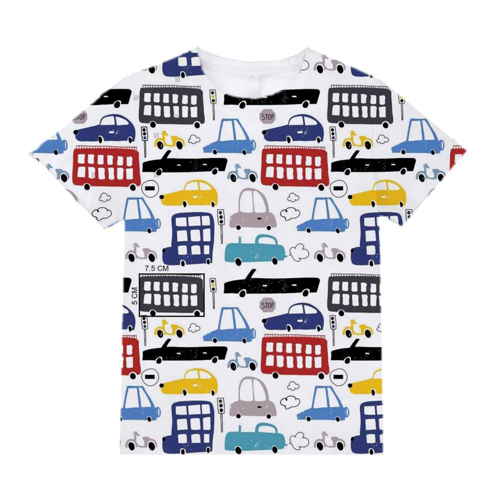 

Детская одежда Футболка для мальчиков с коротким рукавом 3D принт с изображением мультяшной машины Детская летняя одежда Повседневная стильная одежда с круглым вырезом для девочек Топы 160